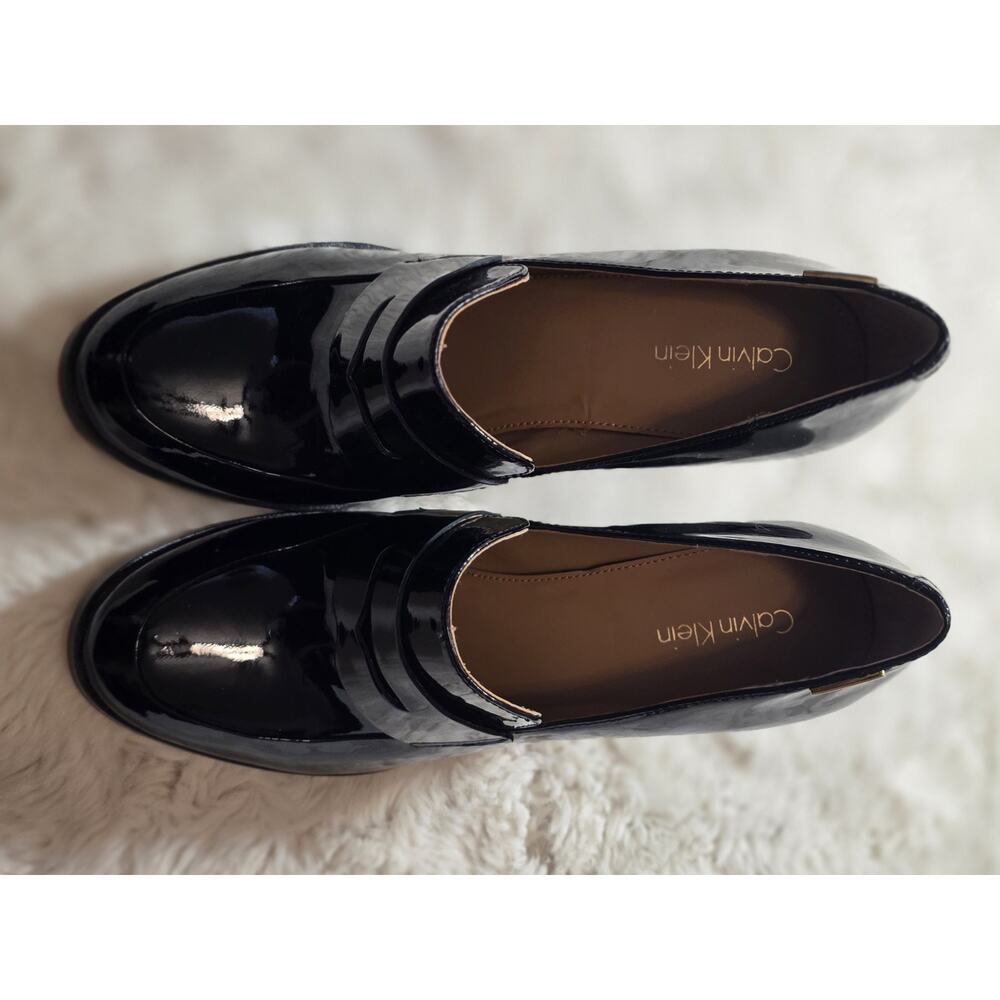 *NEW* Calvin Klein Kathryn Black patent leather pump Sz 8.5